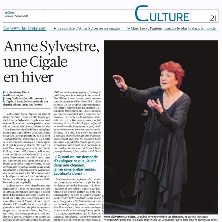 LA CROIX 17 JANVIER 2014